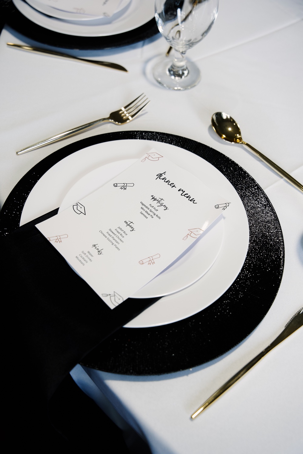 Place setting with dinner menu